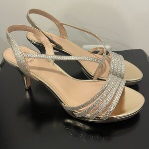 Elegant Silver Strappy Heels